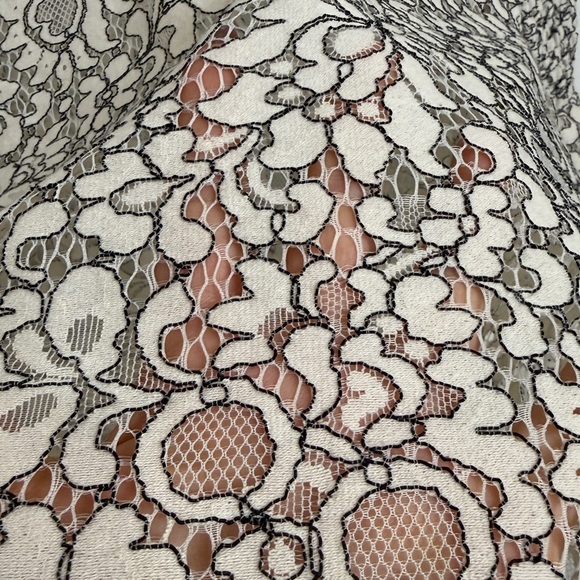 LOFT Floral Lace Blouse in Cream and Black - Picture 3 of 9